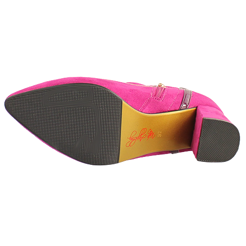 Kate Appleby Block Heeled Ankle Boots - Bolsover - Pink Suede