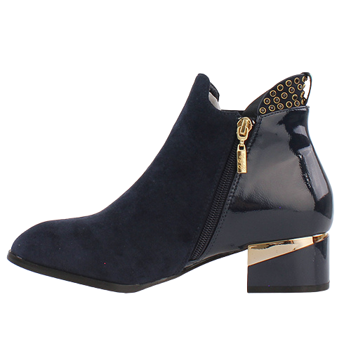 Kate Appleby Block Heeled Ankle Boots - Alce- Navy Suede