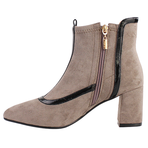 Kate Appleby Block Heeled Ankle Boots - Bolsover - Taupe Suede