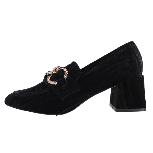 Kate Appleby Block Heeled Loafers - Ongar - Black Velvet