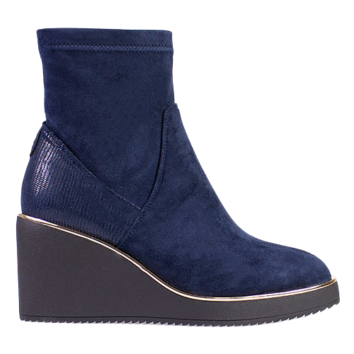 Kate Appleby Wedge Ankle Boots - Poole - Navy Suede