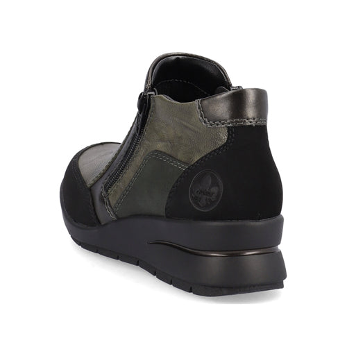 Rieker Wedge Ankle Boots - L4851-52 - Green