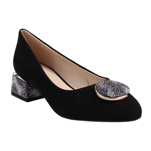 Loretta Vitale Block Heeled Pumps - C3809 - Black