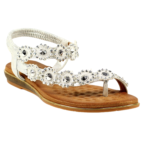 Lunar Ladies Flat Sandals - Charlotte II - Silver