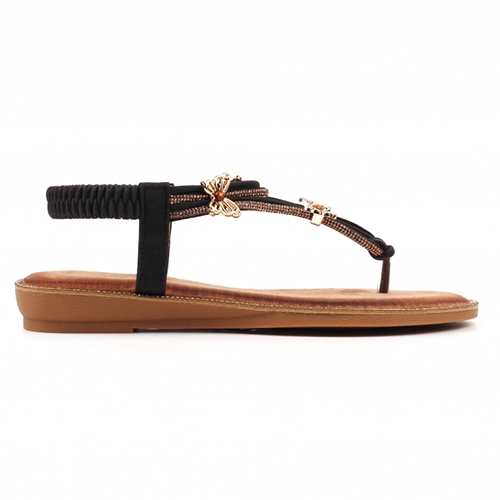 Lunar Flat Sandals - Zentara - Black