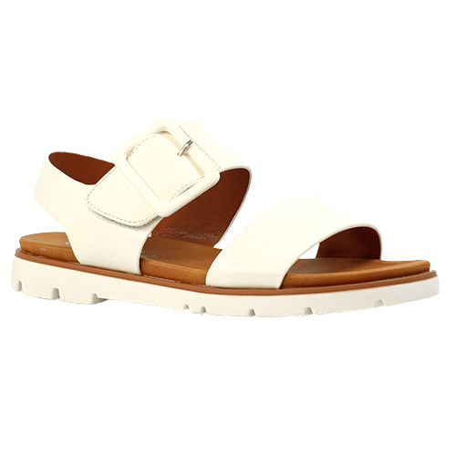 Lunar Ladies Flat Sandals - Cher - White