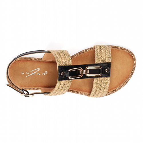 Lunar Ladies Flat Sandals - Lumi - Black