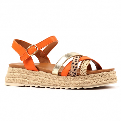 Lunar Ladies Flatform Sandals - Flick - Orange