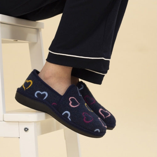 Lunar Ladies Slippers - Joyful - Navy