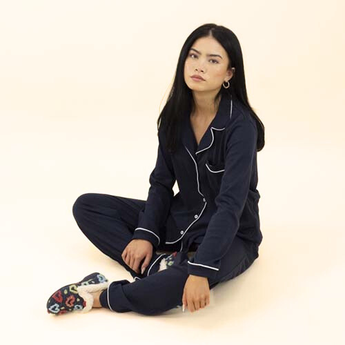 Lunar Ladies Slippers - Truffle - Navy