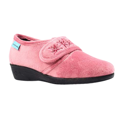 Lunar Ladies Velcro Slippers - Paula - Pink