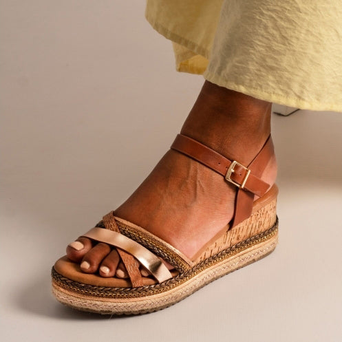 Lunar Ladies Wedge Sandals - Donna - Tan