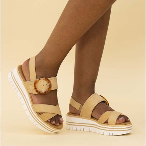 Lunar Ladies Wedge Sandals - Elise - Beige