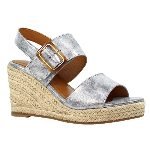 Lunar Ladies Wedge Sandals - Rochester - Silver/Grey