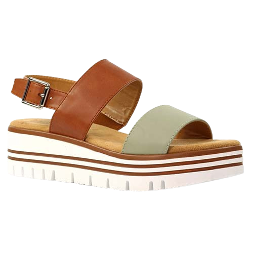 Lunar Ladies Wedge Sandals - Missy - Tan/Beige