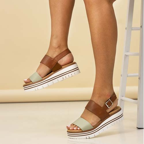 Lunar Ladies Wedge Sandals - Missy - Tan/Beige