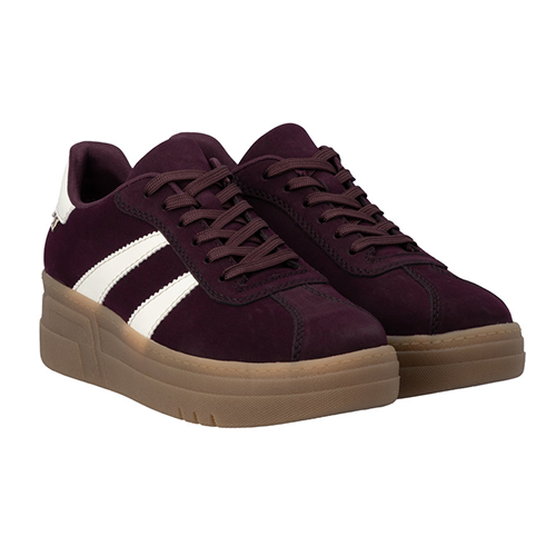 Rieker Ladies Platform Trainers - M7601 - Burgundy