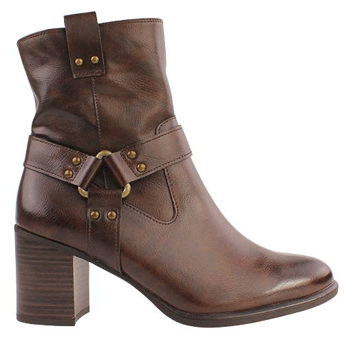 Marco Tozzi Block Heeled Ankle Boots - 25393-43 - Brown