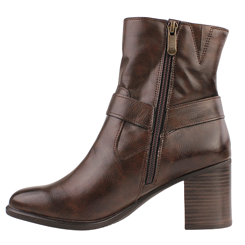 Marco Tozzi Block Heeled Ankle Boots - 25393-43 - Brown