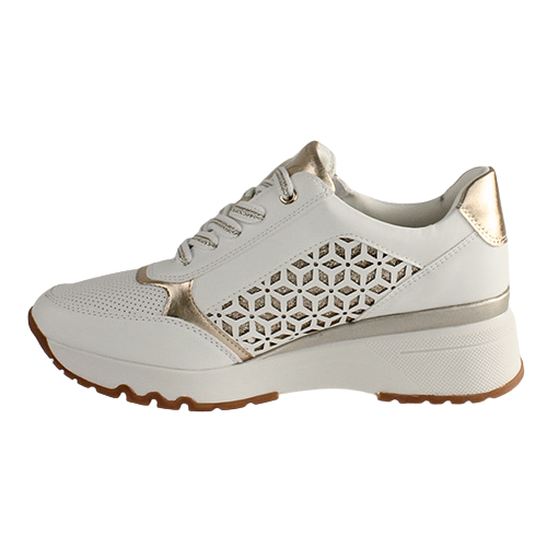 Marco Tozzi Ladies Wedge Trainers - 23721-42 - White/Rosegold