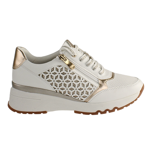 Marco Tozzi Ladies Wedge Trainers - 23721-42 - White/Rosegold