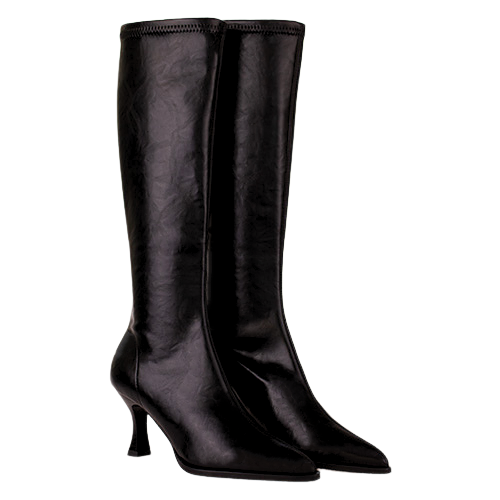 Miss Elastic Ladies Knee Boots - 78038 - Black