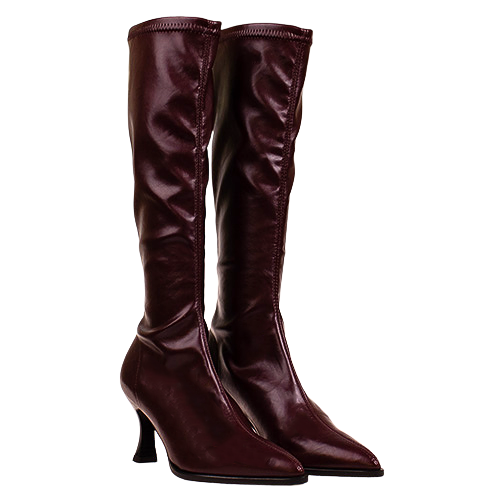 Miss Elastic Ladies Knee Boots - 78038 - Burgundy