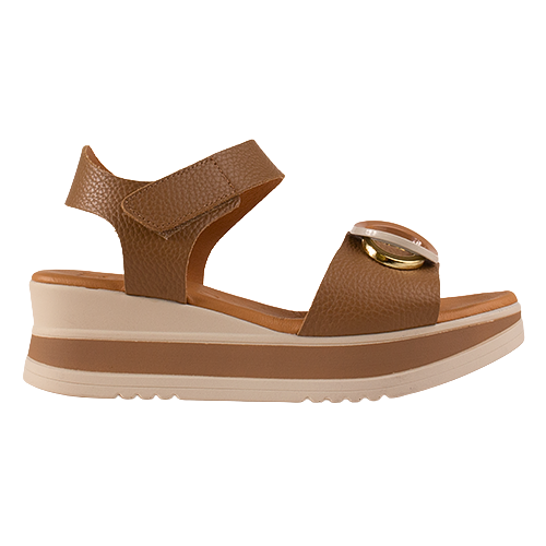 Oh! My Sandals Ladies Wedge Sandals - 5974 - Taupe