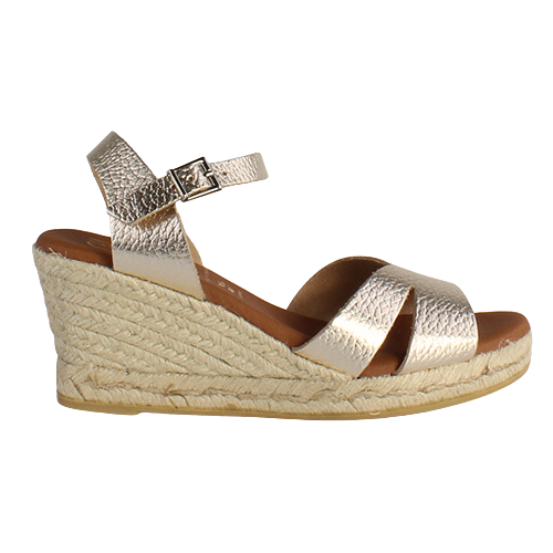 Oh My Sandals Ladies Wedge Sandals 5480 Champagne