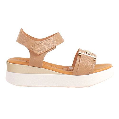 Oh! My Sandals Ladies Wedge Sandals - 5672 - Taupe