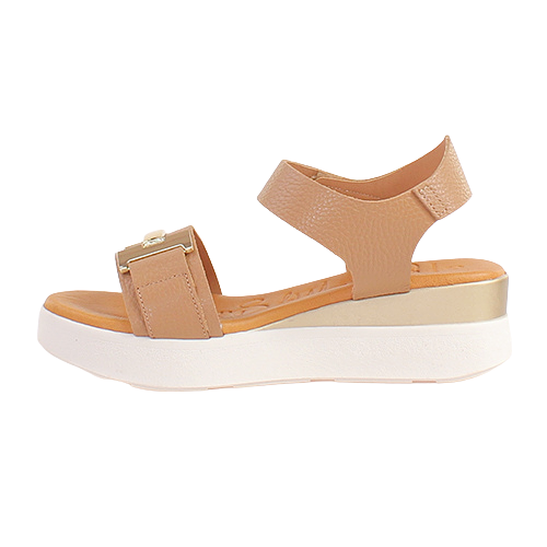 Oh! My Sandals Ladies Wedge Sandals - 5672 - Taupe