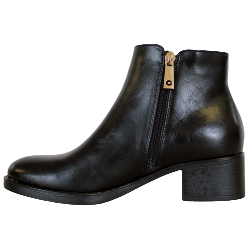 Patrizio Como Block Heeled Ladies Ankle Boots - Davos - Black