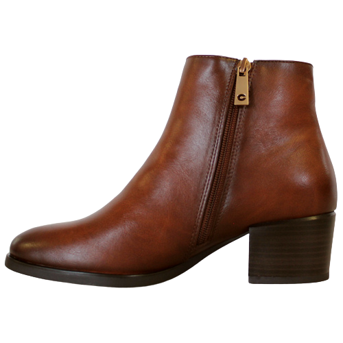 Patrizio Como Block Heeled Ladies Ankle Boots - Speicher - Tan