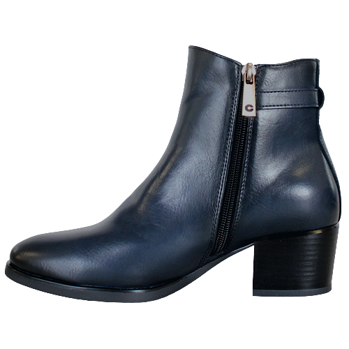 Patrizio Como Block Heeled Ankle Boots - Stein - Navy