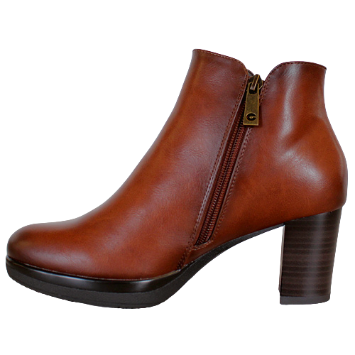 Patrizio Como Block Heeled Ankle Boots - Trogen - Tan