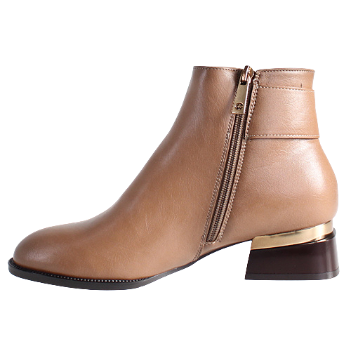 Patrizio Como Ladies Block Heeled Ankle Boots - Gonten - Beige