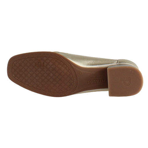 Pitillos Ladies Block Heeled Loafers - 5771 - Gold