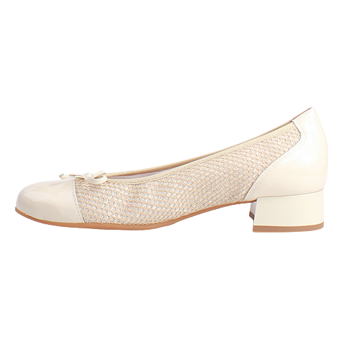 Pitillos Ladies Block Heeled Pumps - 10453 - Cream