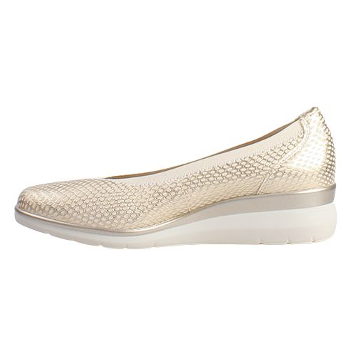 Pitillos Ladies Low Wedge Pumps - 10373 - Gold