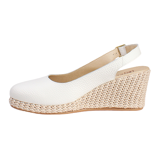 Pitillos Ladies Sling-Back Wedge Sandals - 10635 - White