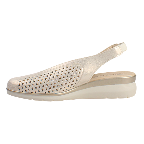 Pitillos Ladies Sling Back Wedge Sandals - 10370 - Gold