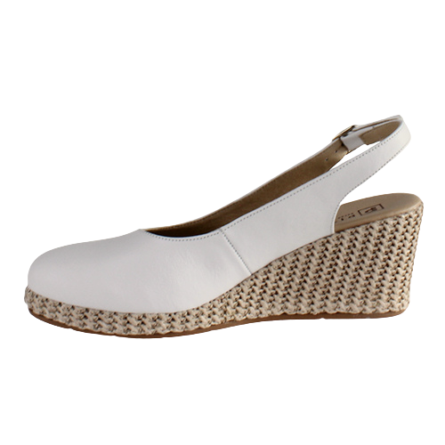 Pitillos Ladies Slingback Wedge Shoes - 5578 - White