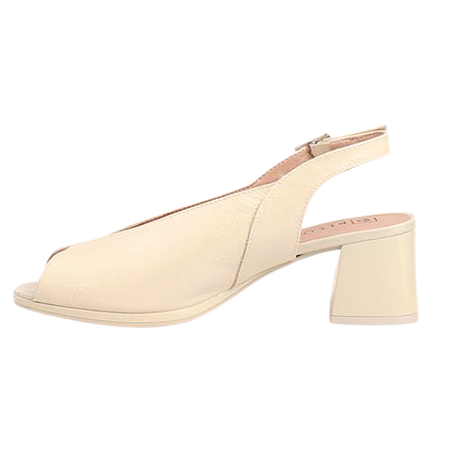 Pitillos Ladies SlingBack Block Heels - 10536 - Cream