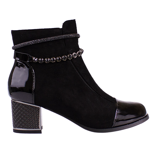 Redz Ladies Block Heeled Ankle Boots - 1901 - Black