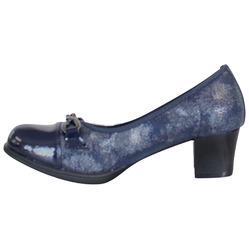 Redz Block Heeled Pumps - 6E964 - Navy