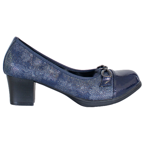 Redz Block Heeled Pumps - 6E964 - Navy