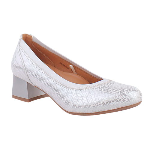 Redz Ladies Block Heeled Pumps - DCD61102 - Silver