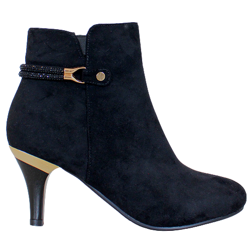 Redz Dressy Ankle Boots W267 Black Suede