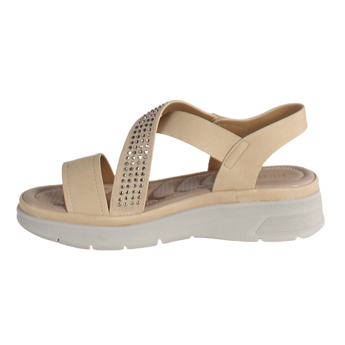 Redz Ladies Low Wedge Sandals - 161-16A - Beige