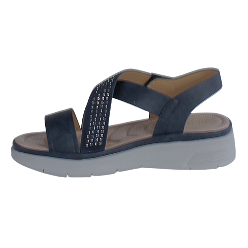 Redz Ladies Low Wedge Sandals - 161-16A - Navy